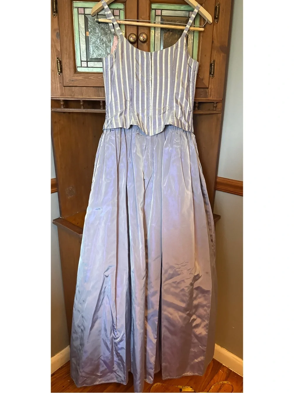 VTG Gunne Sax Jessica McClintock Iridescent Lilac Corset Gown Ball Dress 7/8
